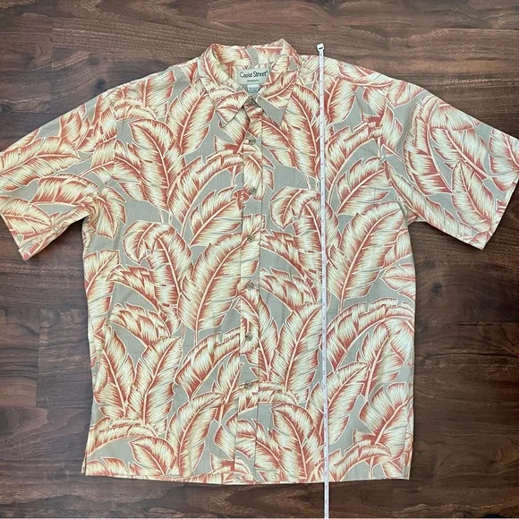 Cooke Street Honolulu Palm Leaves Short Sleeve Button Up Shirt Men’s Size L - Picture 3 of 11